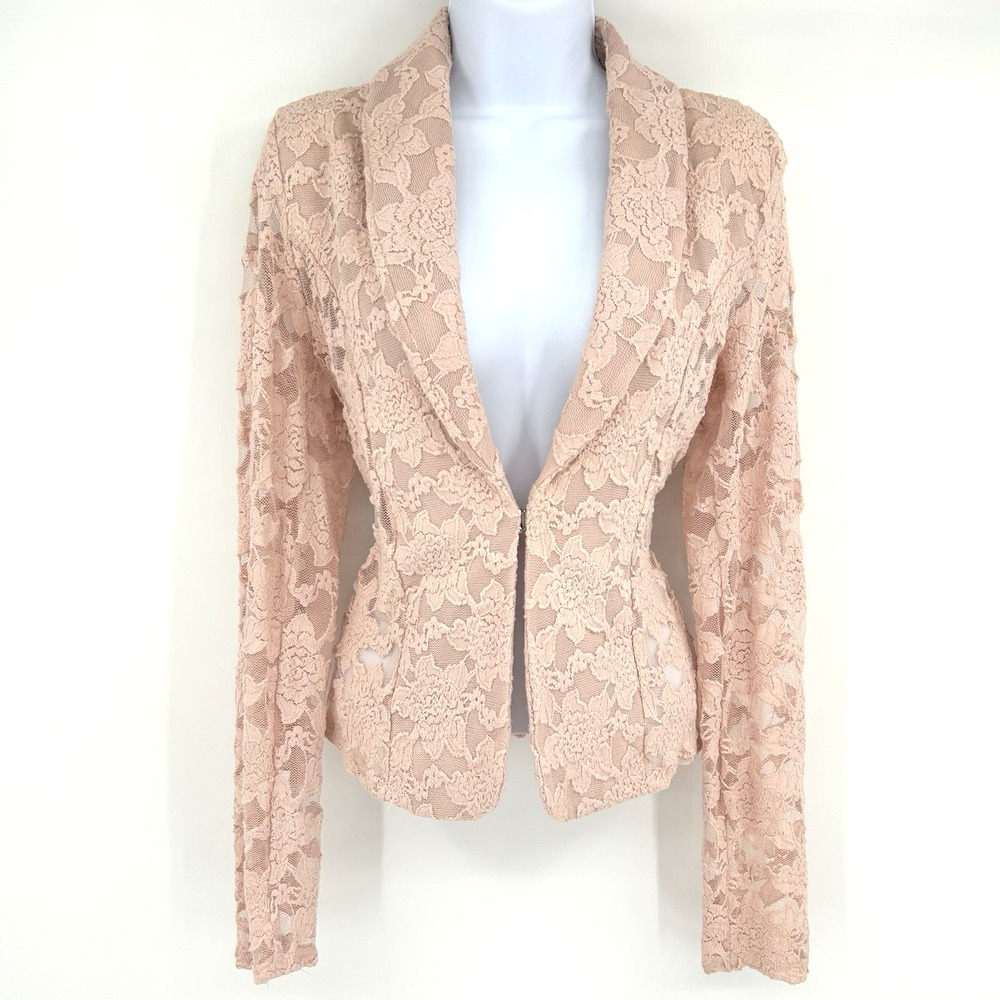 Romantic Floral Lace Blazer Jacket Womens S Preppy Coquette Fairy Feminine